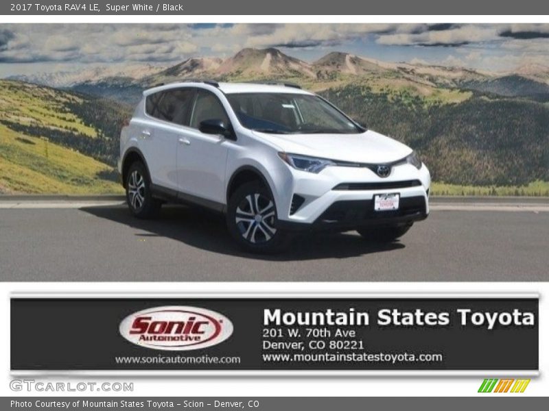 Super White / Black 2017 Toyota RAV4 LE