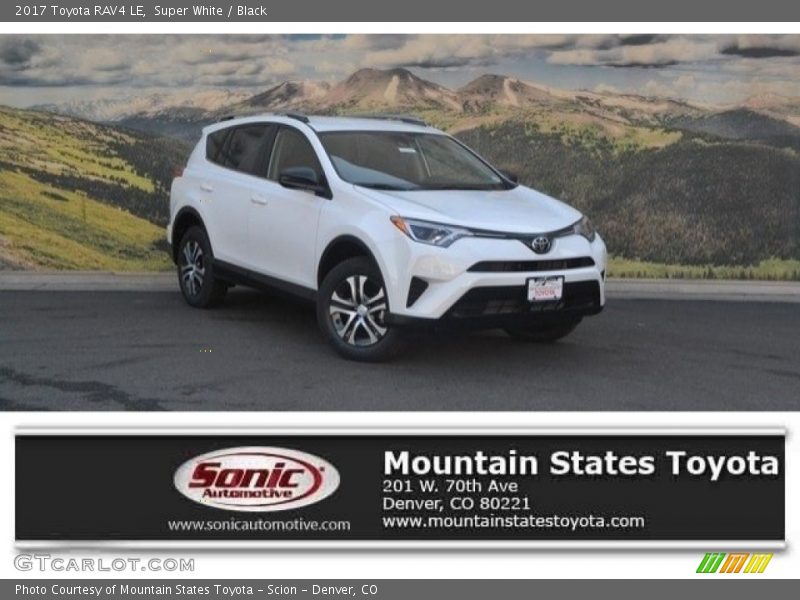 Super White / Black 2017 Toyota RAV4 LE