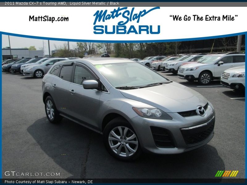 Liquid Silver Metallic / Black 2011 Mazda CX-7 s Touring AWD