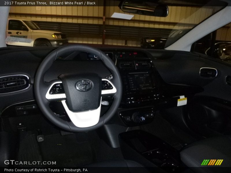 Blizzard White Pearl / Black 2017 Toyota Prius Three