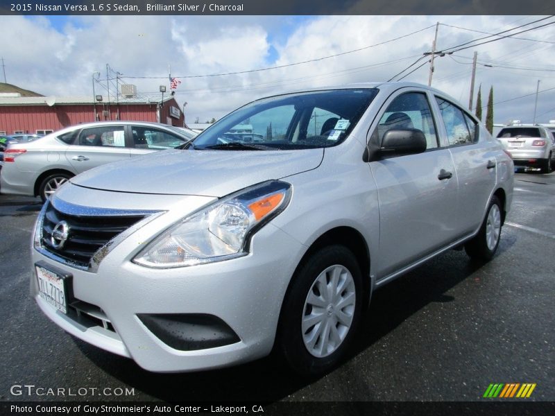 Brilliant Silver / Charcoal 2015 Nissan Versa 1.6 S Sedan