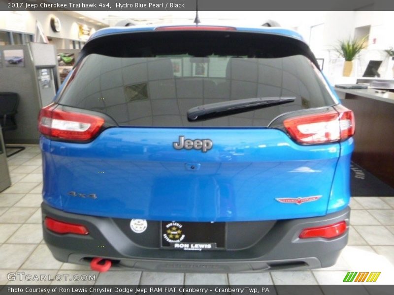 Hydro Blue Pearl / Black 2017 Jeep Cherokee Trailhawk 4x4
