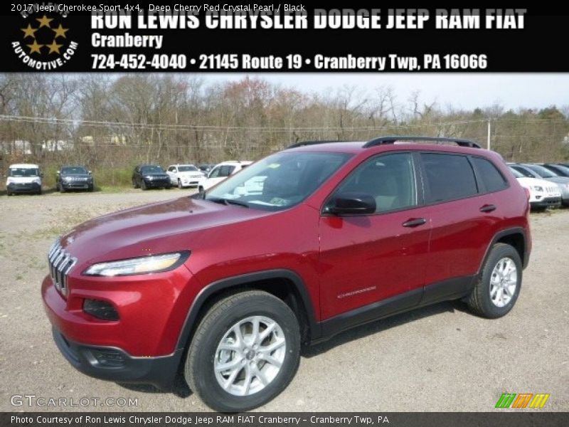 Deep Cherry Red Crystal Pearl / Black 2017 Jeep Cherokee Sport 4x4