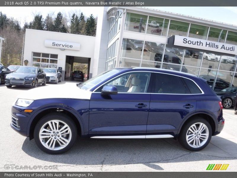 Navarra Blue Metallic / Atlas Beige 2018 Audi Q5 2.0 TFSI Premium Plus quattro