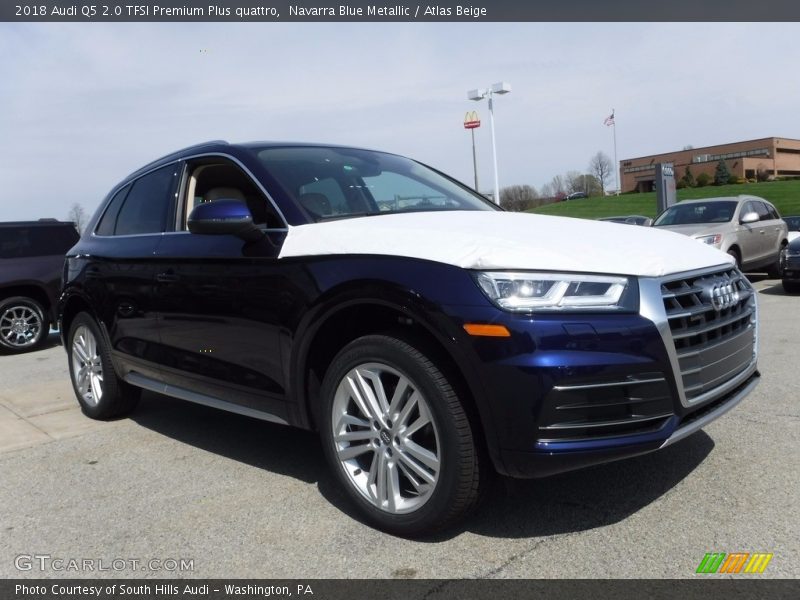 Navarra Blue Metallic / Atlas Beige 2018 Audi Q5 2.0 TFSI Premium Plus quattro