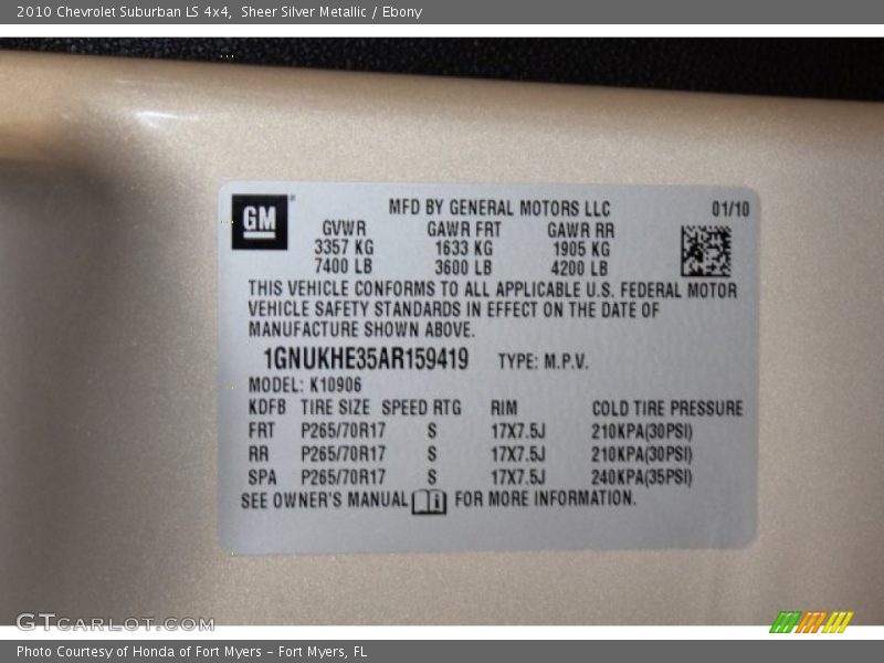 Sheer Silver Metallic / Ebony 2010 Chevrolet Suburban LS 4x4