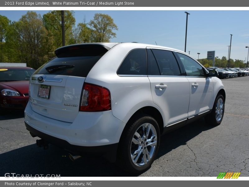 White Platinum Tri-Coat / Medium Light Stone 2013 Ford Edge Limited