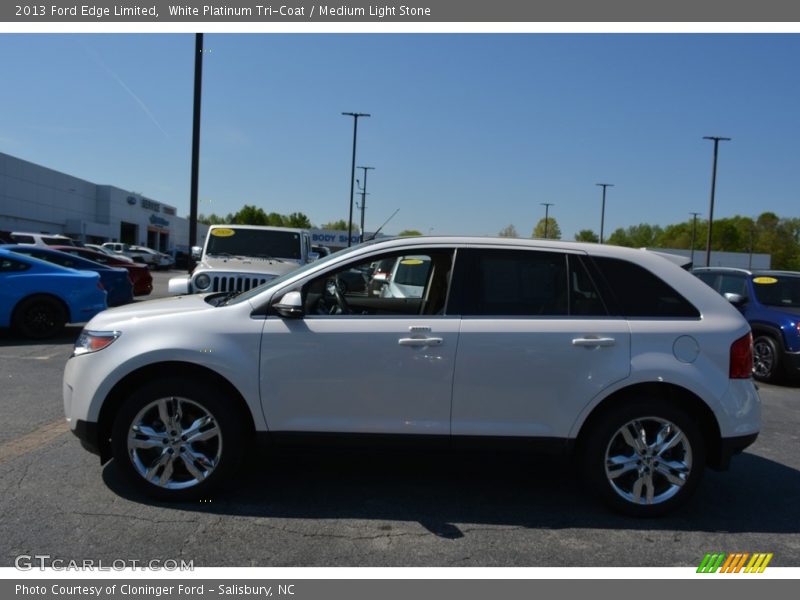 White Platinum Tri-Coat / Medium Light Stone 2013 Ford Edge Limited