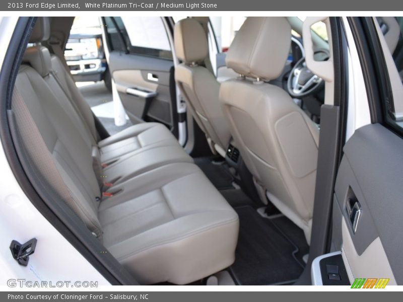 White Platinum Tri-Coat / Medium Light Stone 2013 Ford Edge Limited