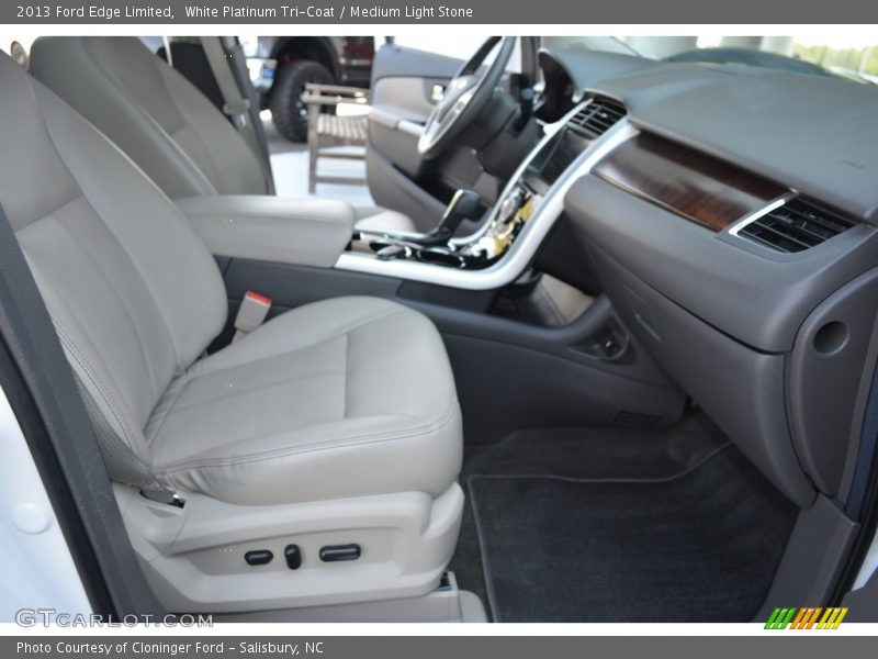 White Platinum Tri-Coat / Medium Light Stone 2013 Ford Edge Limited