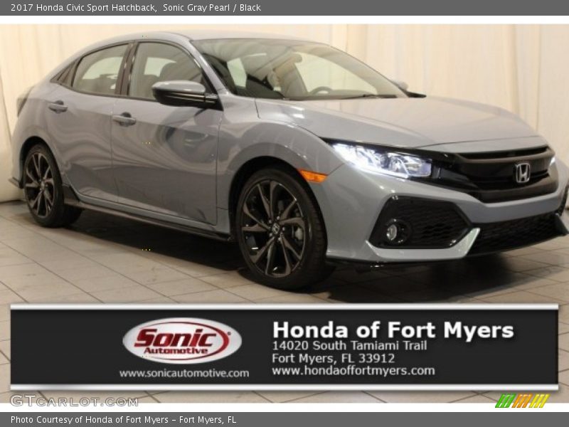 Sonic Gray Pearl / Black 2017 Honda Civic Sport Hatchback