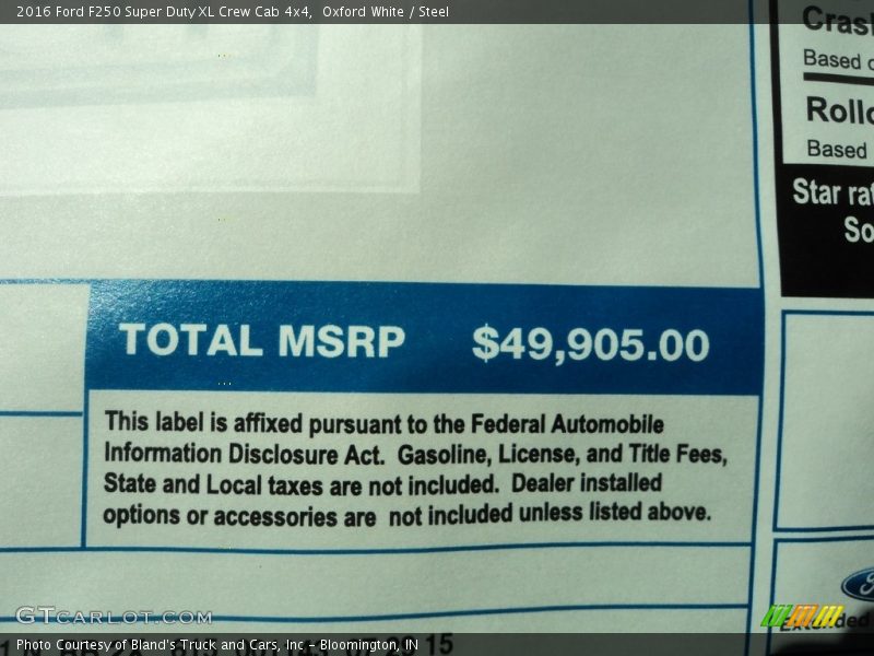 Oxford White / Steel 2016 Ford F250 Super Duty XL Crew Cab 4x4