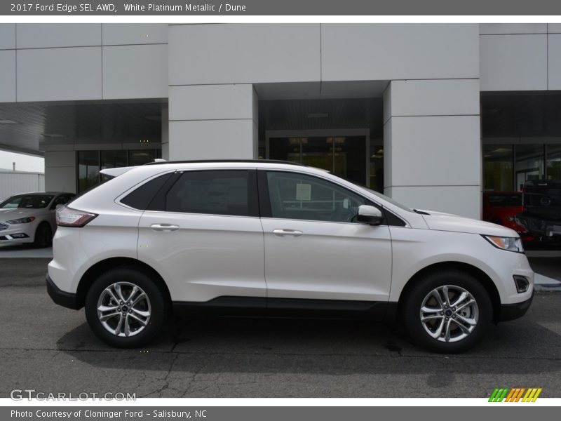 White Platinum Metallic / Dune 2017 Ford Edge SEL AWD