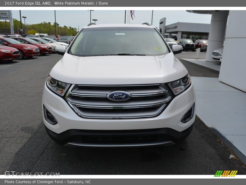 White Platinum Metallic / Dune 2017 Ford Edge SEL AWD