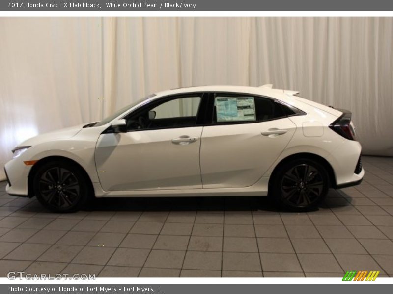White Orchid Pearl / Black/Ivory 2017 Honda Civic EX Hatchback