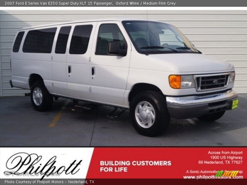 Oxford White / Medium Flint Grey 2007 Ford E Series Van E350 Super Duty XLT 15 Passenger