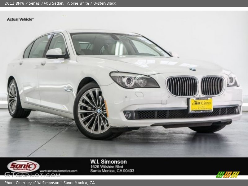Alpine White / Oyster/Black 2012 BMW 7 Series 740Li Sedan