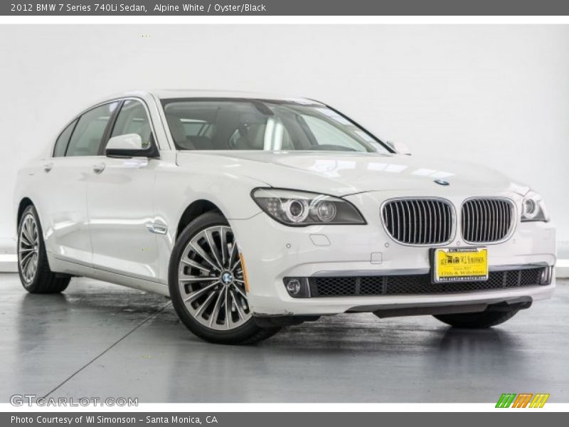 Alpine White / Oyster/Black 2012 BMW 7 Series 740Li Sedan