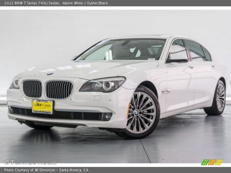 Alpine White / Oyster/Black 2012 BMW 7 Series 740Li Sedan