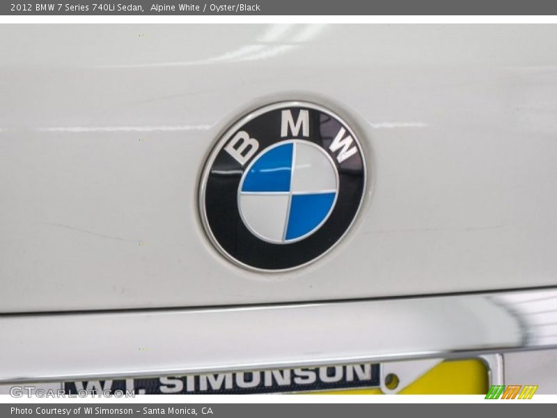 Alpine White / Oyster/Black 2012 BMW 7 Series 740Li Sedan