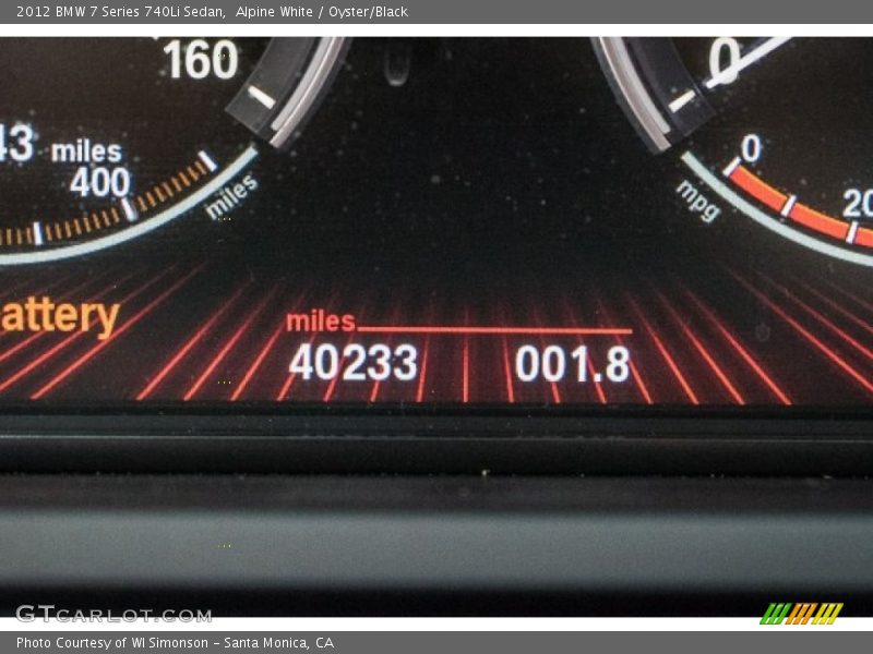 Alpine White / Oyster/Black 2012 BMW 7 Series 740Li Sedan