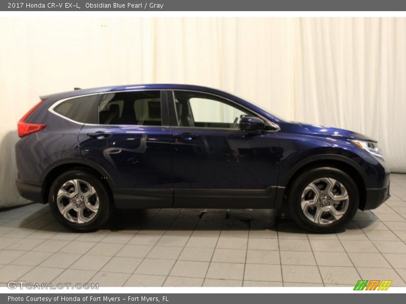 Obsidian Blue Pearl / Gray 2017 Honda CR-V EX-L