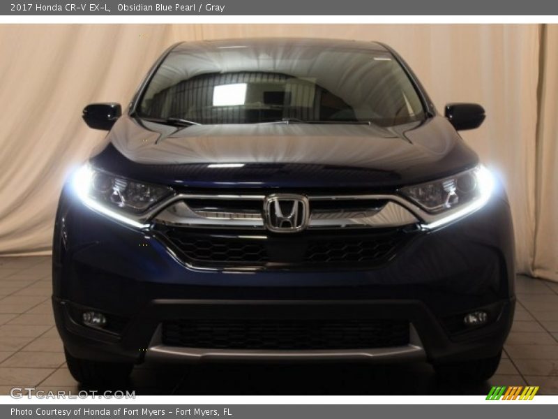 Obsidian Blue Pearl / Gray 2017 Honda CR-V EX-L