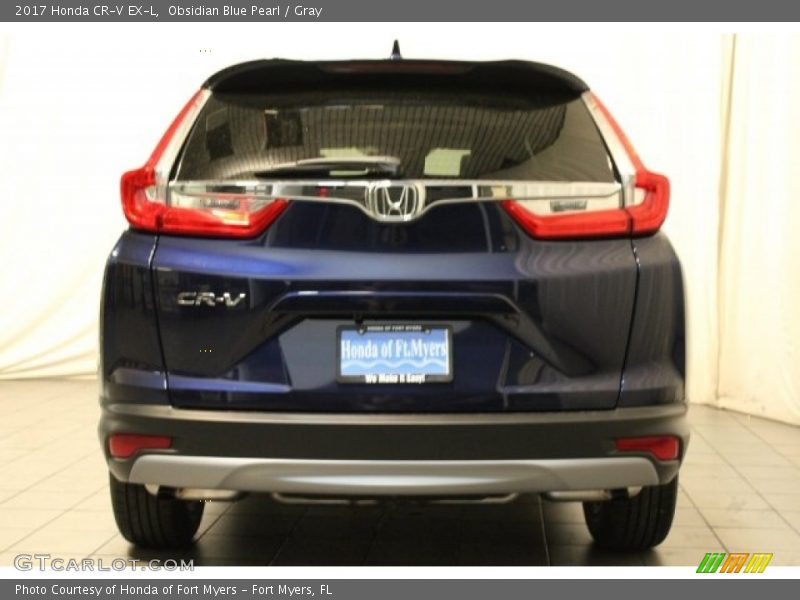 Obsidian Blue Pearl / Gray 2017 Honda CR-V EX-L