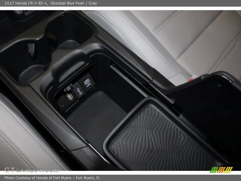 Obsidian Blue Pearl / Gray 2017 Honda CR-V EX-L