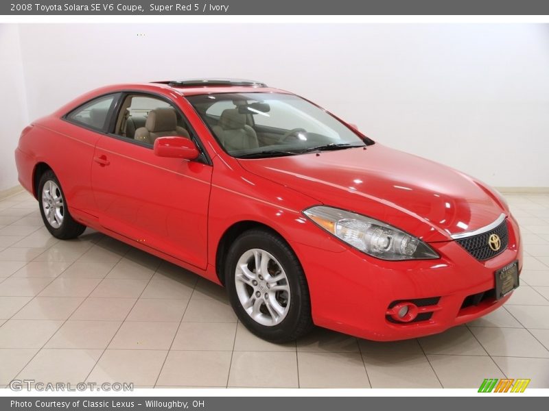 Super Red 5 / Ivory 2008 Toyota Solara SE V6 Coupe