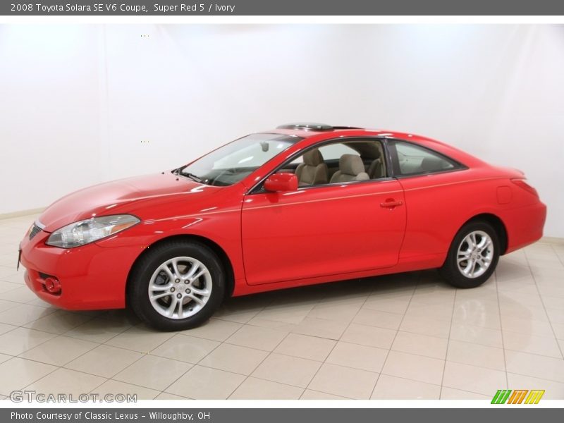 Super Red 5 / Ivory 2008 Toyota Solara SE V6 Coupe