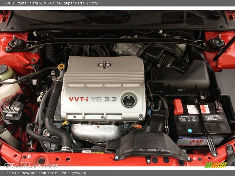 Super Red 5 / Ivory 2008 Toyota Solara SE V6 Coupe