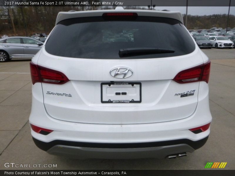 Pearl White / Gray 2017 Hyundai Santa Fe Sport 2.0T Ulitimate AWD