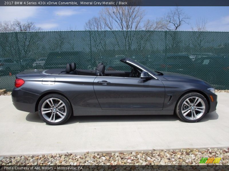 Mineral Grey Metallic / Black 2017 BMW 4 Series 430i xDrive Convertible
