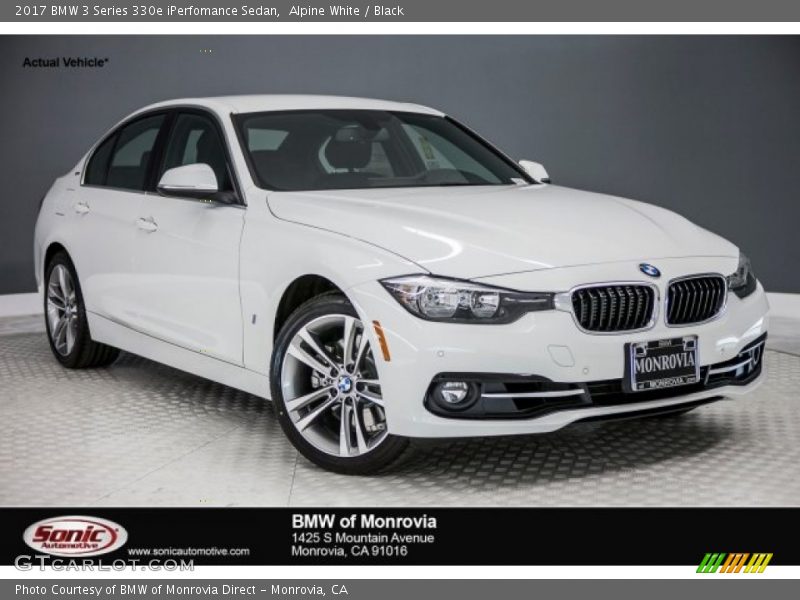 Alpine White / Black 2017 BMW 3 Series 330e iPerfomance Sedan