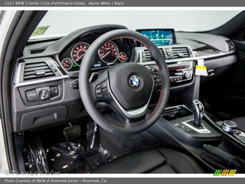 Alpine White / Black 2017 BMW 3 Series 330e iPerfomance Sedan