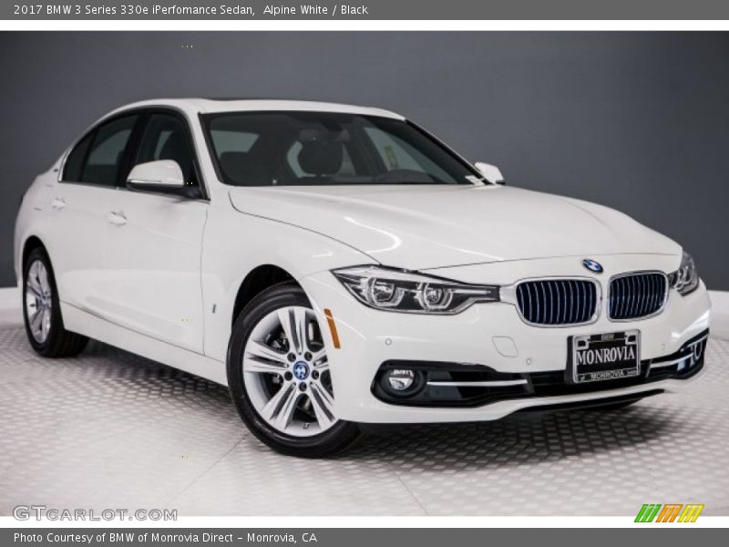 Alpine White / Black 2017 BMW 3 Series 330e iPerfomance Sedan