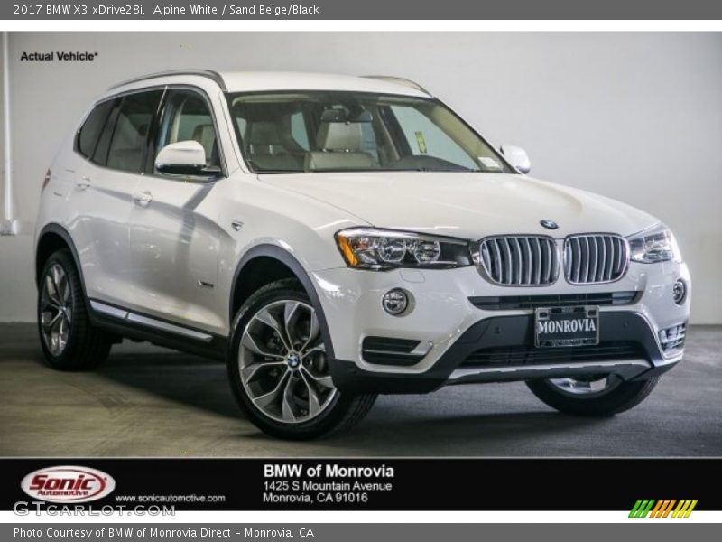 Alpine White / Sand Beige/Black 2017 BMW X3 xDrive28i