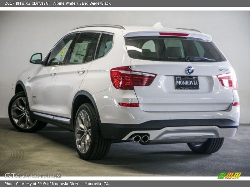 Alpine White / Sand Beige/Black 2017 BMW X3 xDrive28i