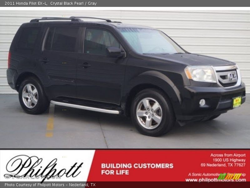 Crystal Black Pearl / Gray 2011 Honda Pilot EX-L