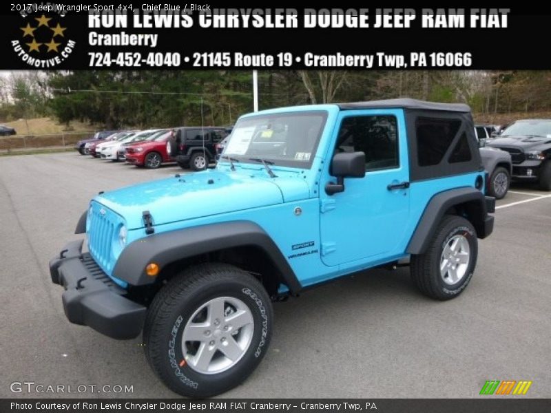 Chief Blue / Black 2017 Jeep Wrangler Sport 4x4