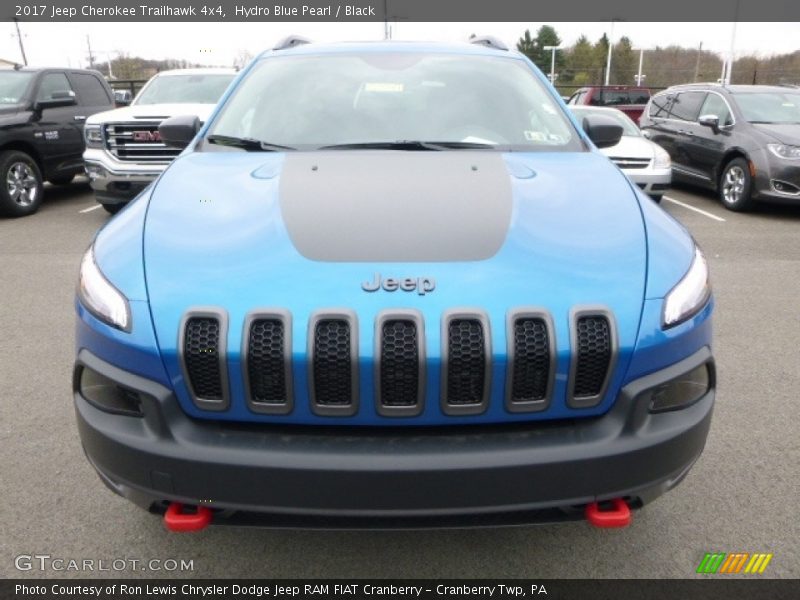 Hydro Blue Pearl / Black 2017 Jeep Cherokee Trailhawk 4x4