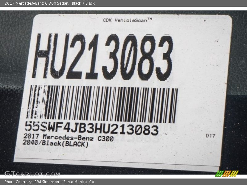 Black / Black 2017 Mercedes-Benz C 300 Sedan