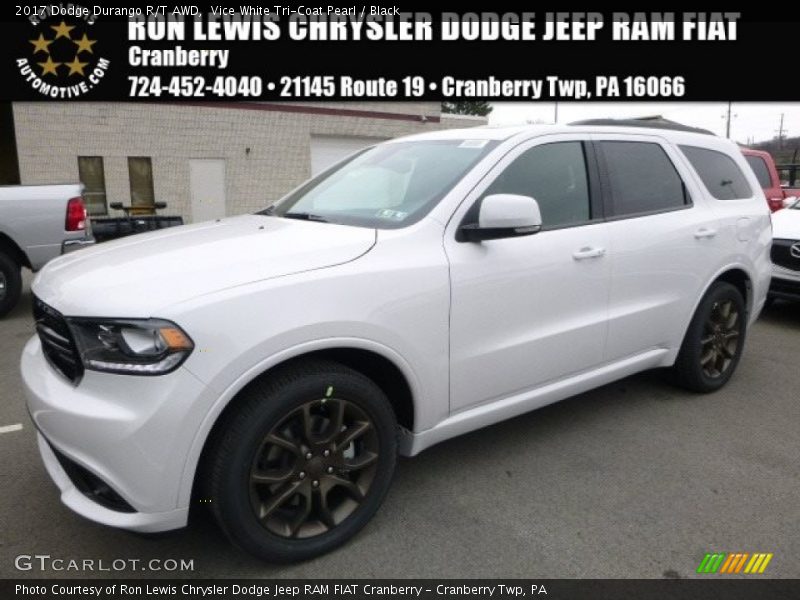 Vice White Tri-Coat Pearl / Black 2017 Dodge Durango R/T AWD