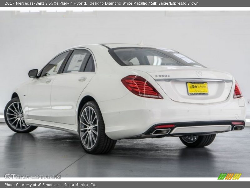 designo Diamond White Metallic / Silk Beige/Espresso Brown 2017 Mercedes-Benz S 550e Plug-In Hybrid