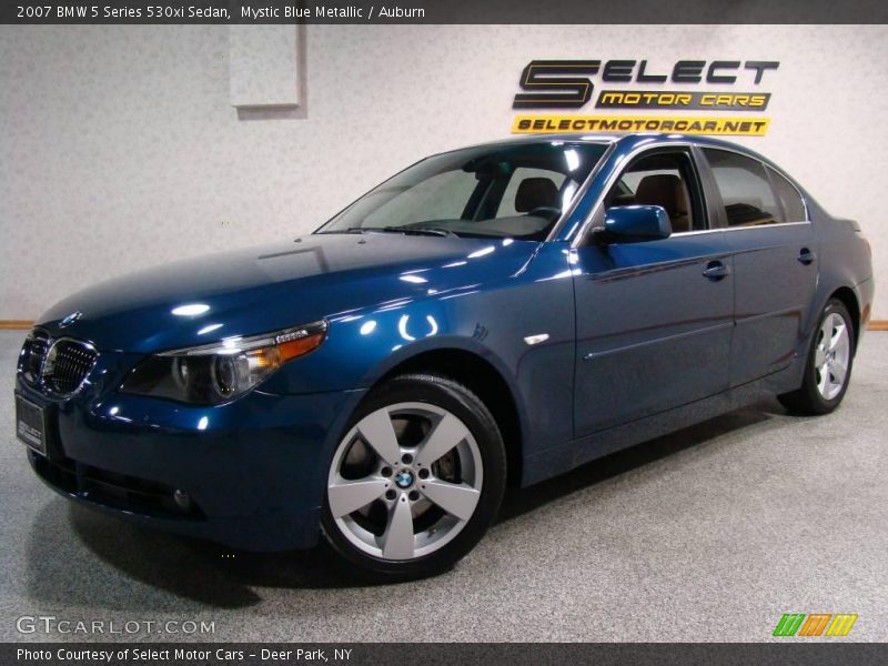 Mystic Blue Metallic / Auburn 2007 BMW 5 Series 530xi Sedan