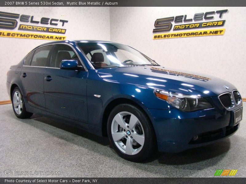 Mystic Blue Metallic / Auburn 2007 BMW 5 Series 530xi Sedan