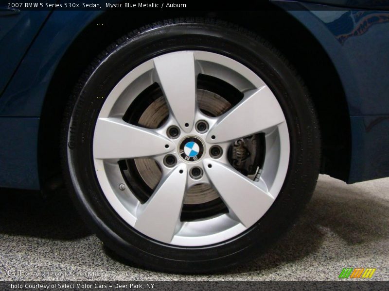 Mystic Blue Metallic / Auburn 2007 BMW 5 Series 530xi Sedan