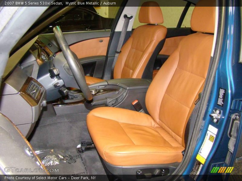 Mystic Blue Metallic / Auburn 2007 BMW 5 Series 530xi Sedan
