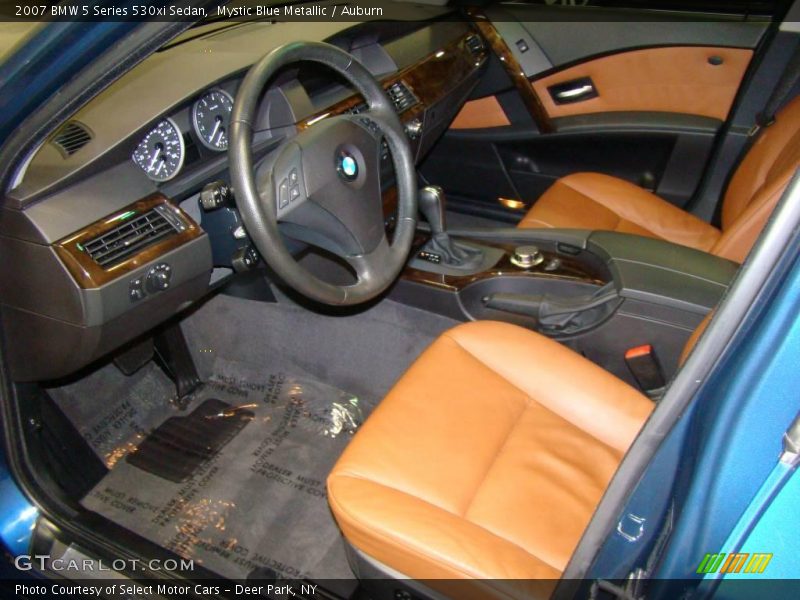 Mystic Blue Metallic / Auburn 2007 BMW 5 Series 530xi Sedan